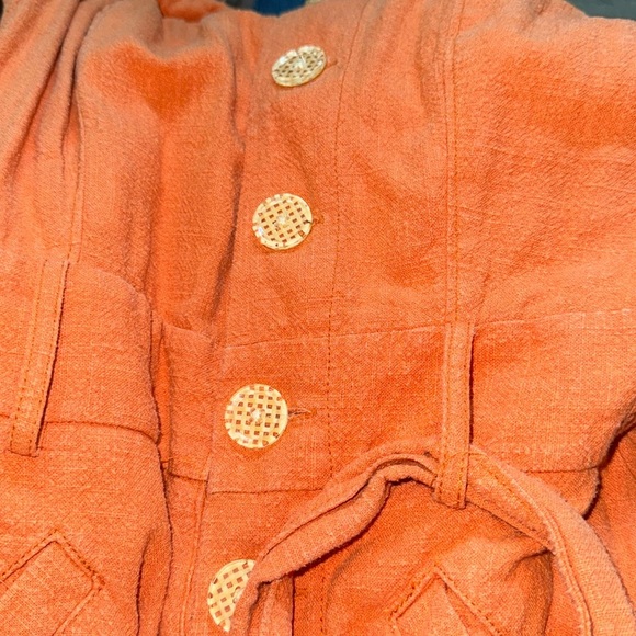 Anthropologie Cape Cod Cool orange Jumpsuit wide leg linen blend Sz 2 - Picture 7 of 13